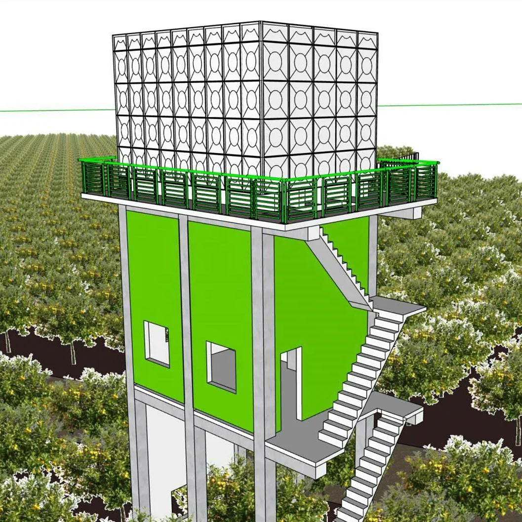 LARGE POTABLE DRINKING  FIBER SQUARE SMC FRP GRP SECTIONAL PANEL RAIN WATER STORAGE TANK