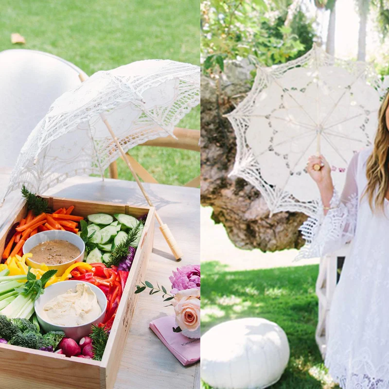 Готический кружевной зонтик ручной работы с зонтиком