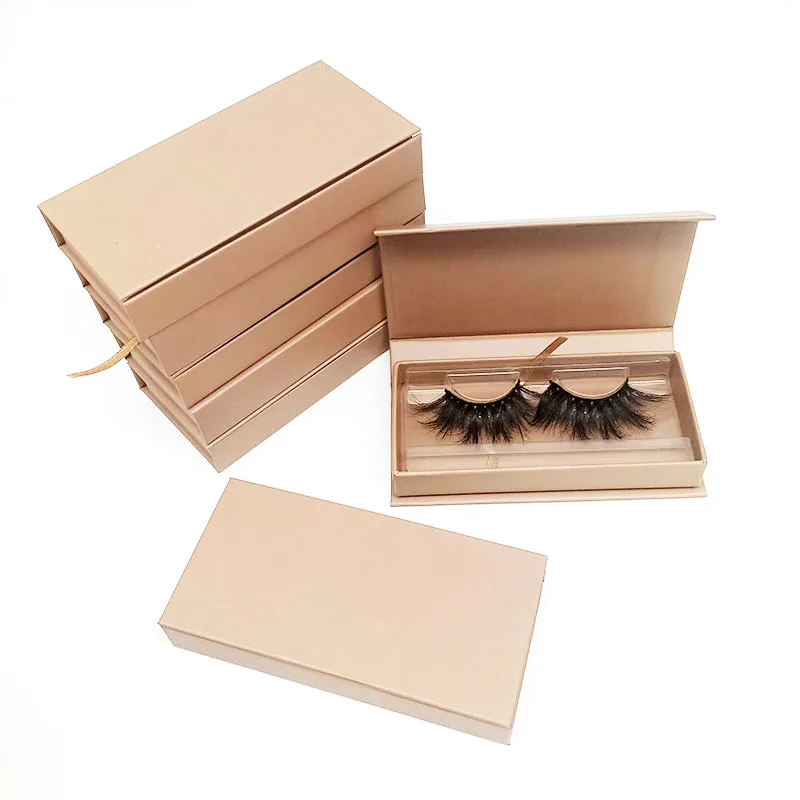 custom wholesale price 25mm mink eyelashes package private label lash brown nude color box
