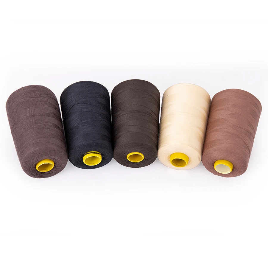 High Strength Cotton Core Spun Hair Weaving Sewing Thread For Wig Hair Extensions