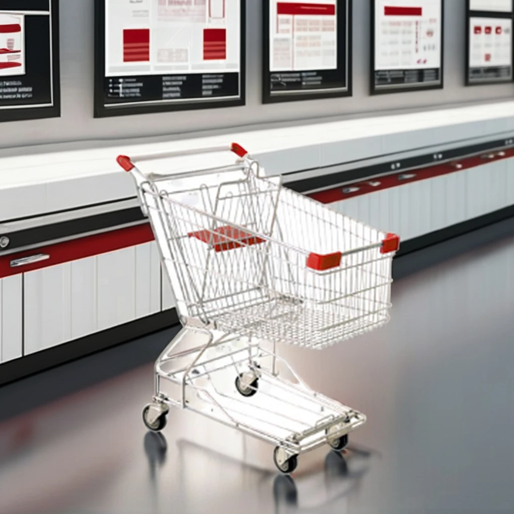 Factory Wholesale Lightweight Steel Metal Shopping Trolley 4-Wheel Folding Hand Cart Customized for Supermarket Shopp