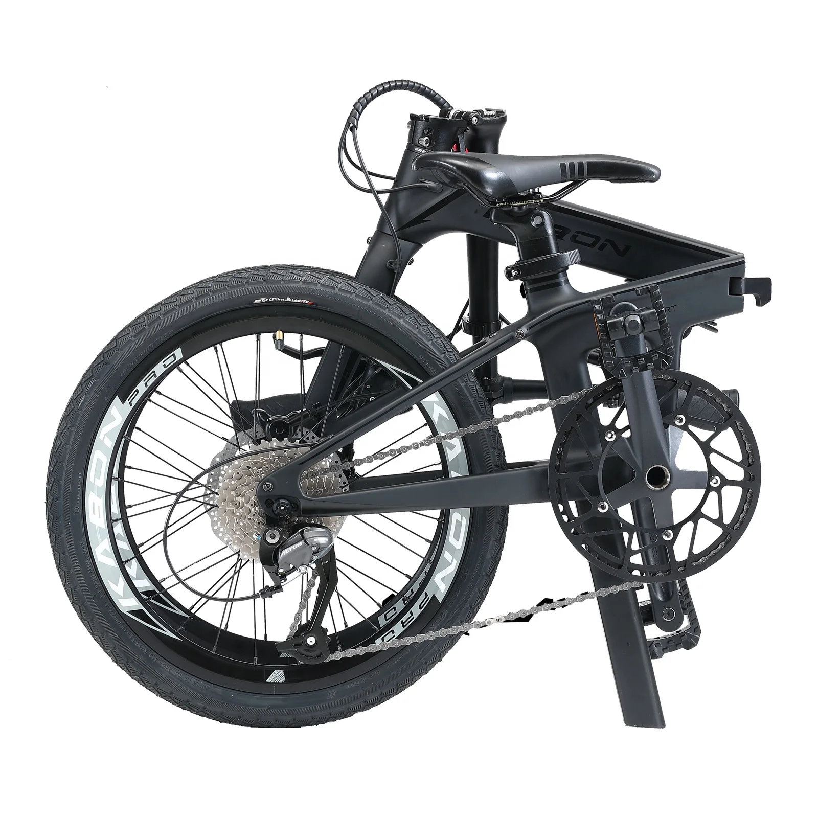 Hot Sale 20 inch Folding Bike with Shimano 9-Speed Light Weight Carbon Frame Disc Brake Bicycle for Men and Women