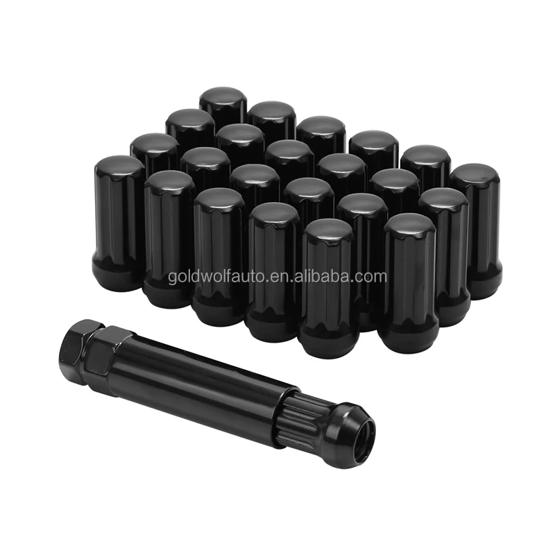 14*1.5 7 slotted lug nut 24pcs wheel nut with 1pc socket