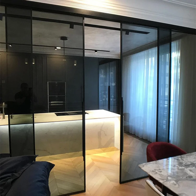
customized 4 panel sliding door frameless glass door sliding 