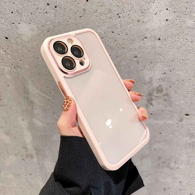 HD clear camera metal lens protection shockproof phone case for iphone 11/12/13