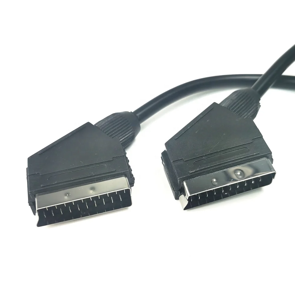 Nickel pin 21pin scart to scart male cable ROHS for European market