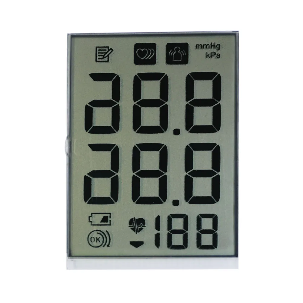 Low cost custom made dimension monochrome 7 segment lcd small screen