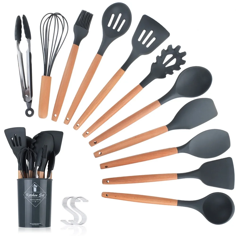 
High Quality Competitive Price 100% Eco-Friendly Cooking Tools 11 Pcs Kitchen Utensils Silicon 