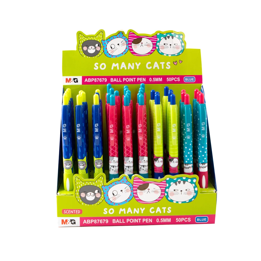 M & G милые миленькие в японском стиле («Каваий») с рисунком виде котиков дизайн Написание Шариковая ручка Горячая epropen стиль новая Оригинальная расцветка 0 5 мм синие чернила шариковые ручки