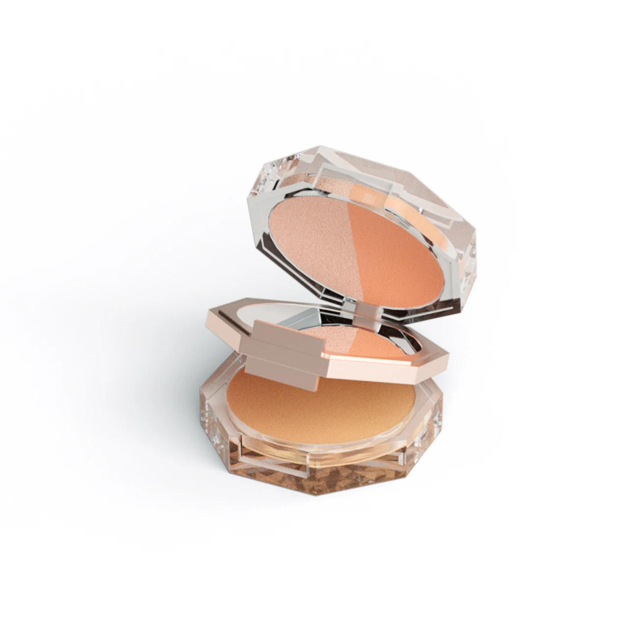 vegan cosmetics shimmering blush and eye shadow palette private logo makeup set cosmetic