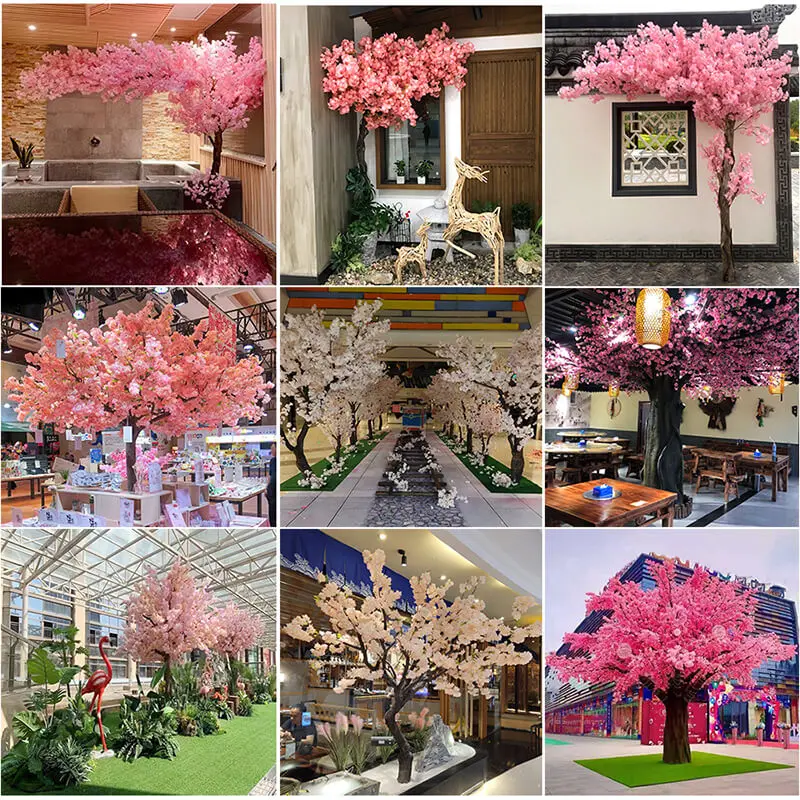 Sen Masine Outdoor Landscape Decor High Simulation Sakura Trees Factory Custom 2.8m Height Cherry Blossom Artificial Tree