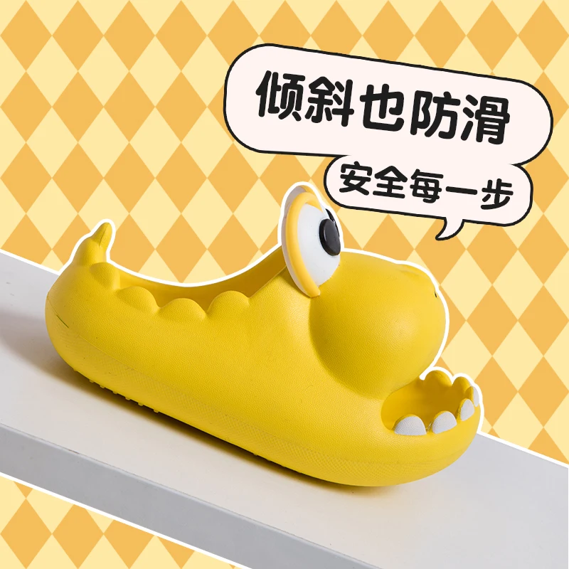 Funny Children Parent Adult Slippers Cute Dinosaur-shaped Home Non-slip Boys Kids Slippers Toddler Girls Shoes Man Women Slipper