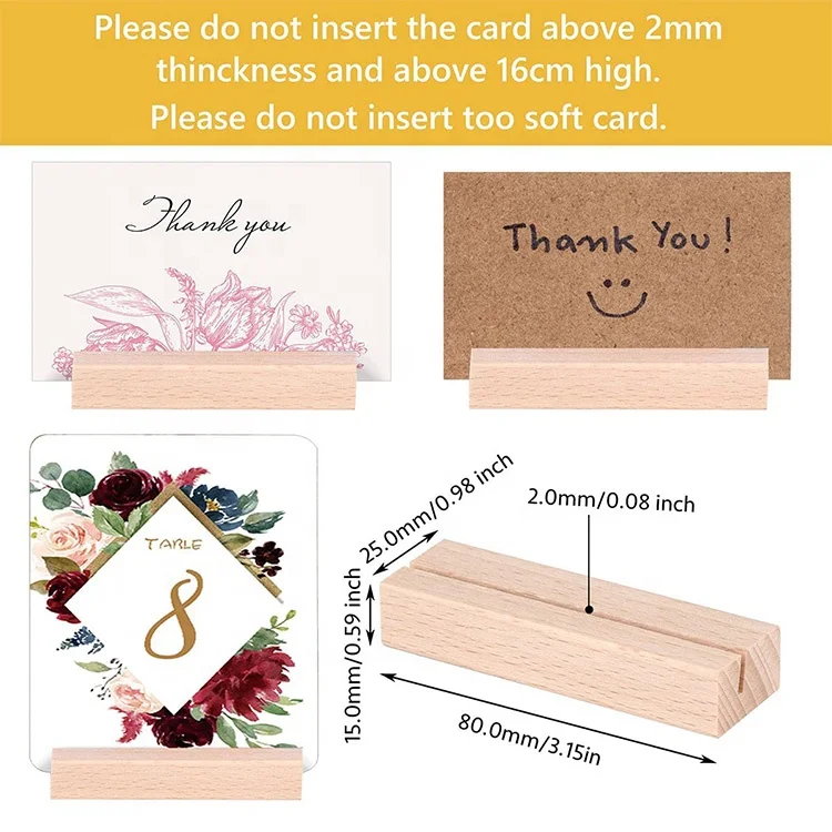 wood place card Table Number Stand Holders wood sign holder for Wedding Party Table Decoration