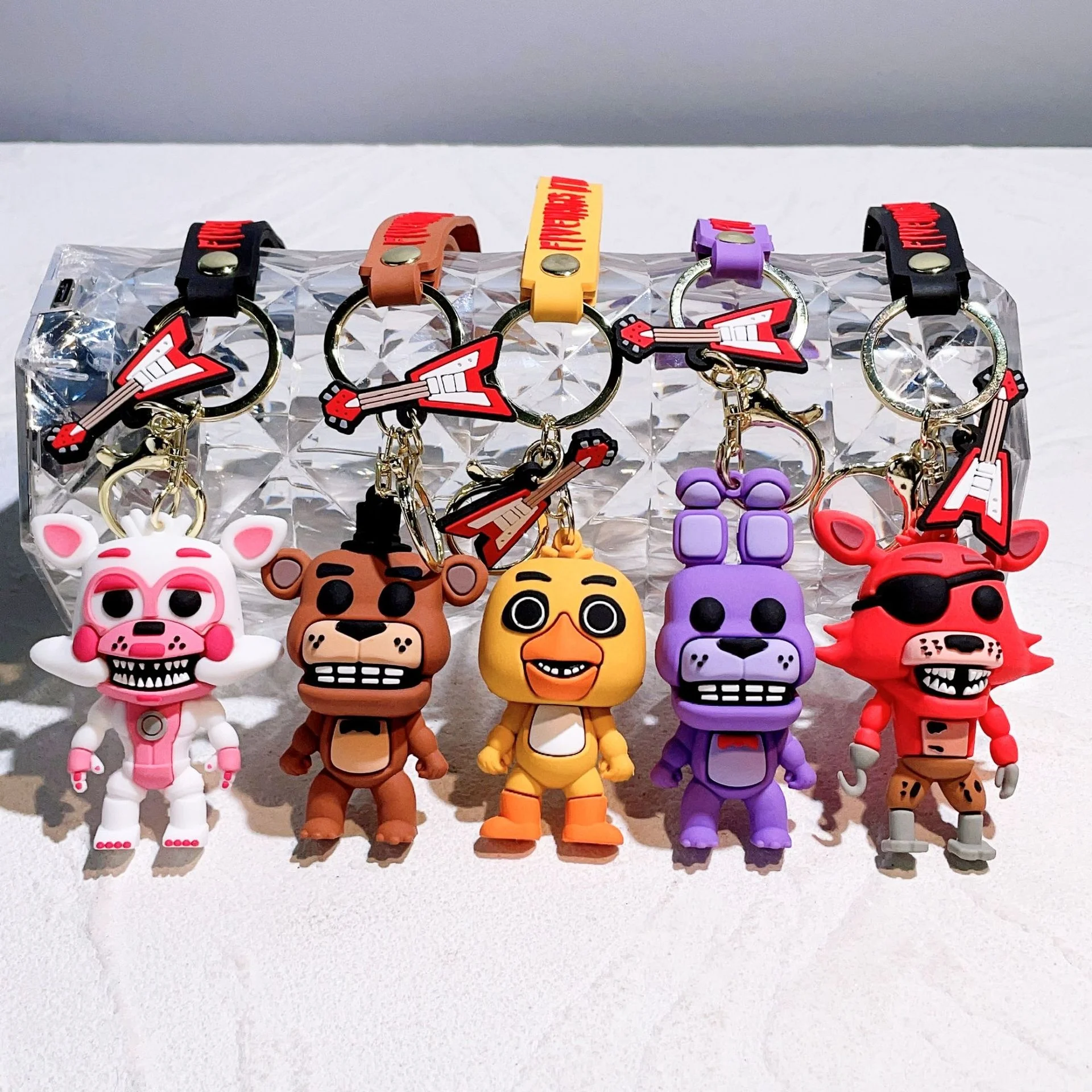 Wholesale Promotional Halloween Funny Horror Keychain Movie Five Nights Souvenir Cartoon Gifts Keyring PVC Plastic Llavero