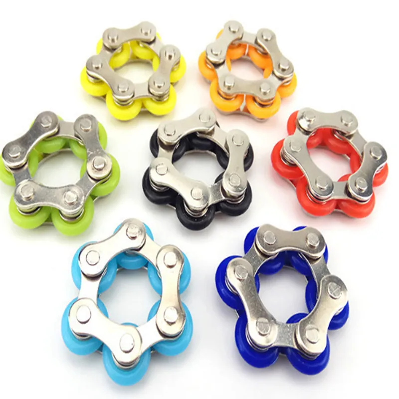 Mini Handheld Fidget Toy Set Six Roller Chain and Key Flippy Chain Bike Chain Fidget Stress Relief Toys