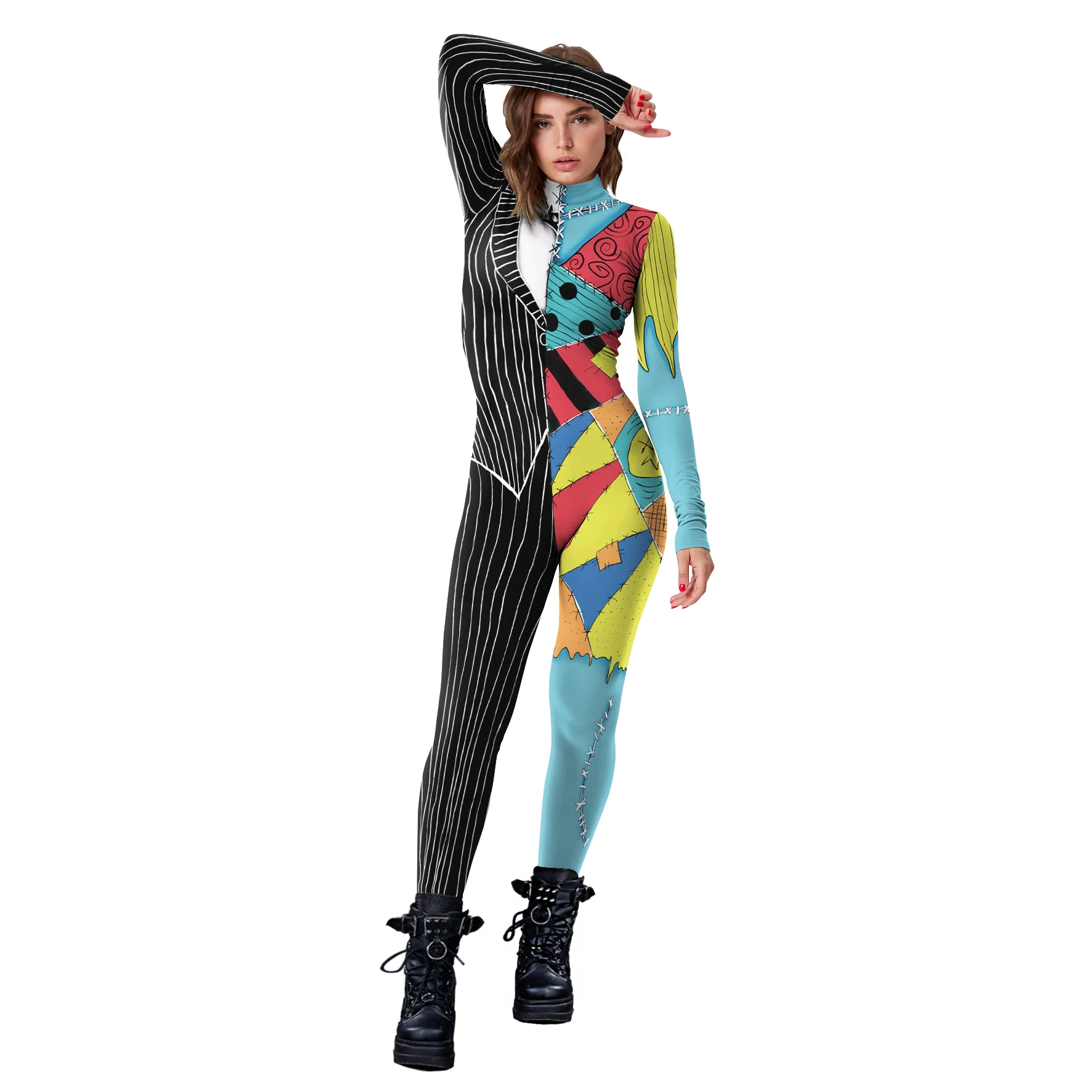 Nadanbao wholesale party jumpsuit anime Cosplay Costume Halloween zentai carnival Women Jumpsuit green  bodysuit adult catsuit