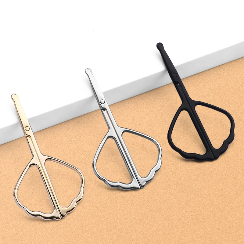small round tips design Stainless Steel professional straight nose hair trimmer scissors for ear hair eyebrow mini scissors