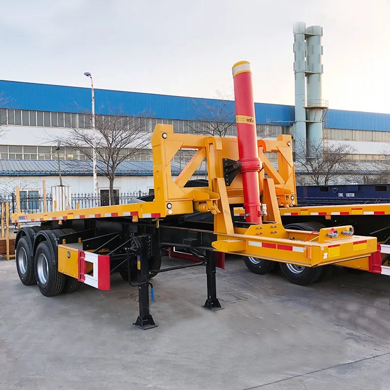 20ft Container lift tipping chassis skeleton semi trailer for 20feet dry container unloading