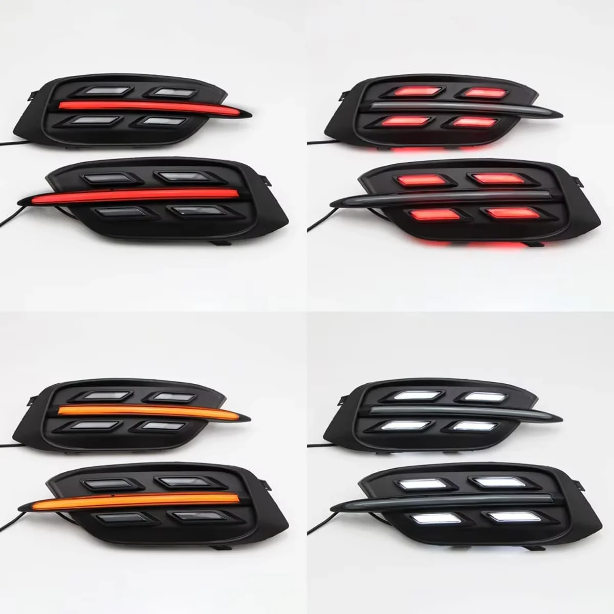 Carbon Fiber Rear Bumper Reflector Fog Lights For Honda Civic 10th Gen 2016-2020 Sedan Rear Lamp Dynamic DRL Turn Signal