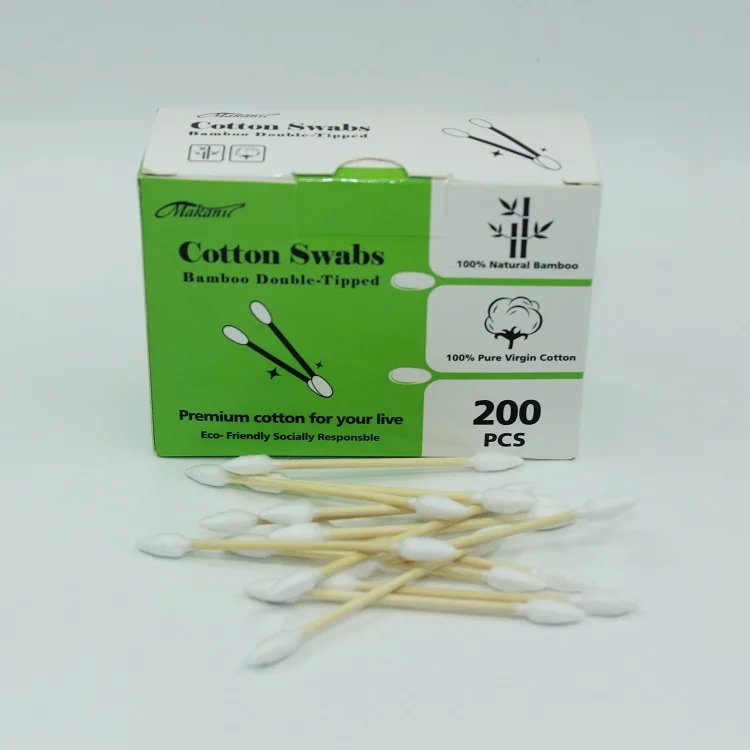 Compostable wood sticks for modernized oem eco 200 cotton ear buds seller set organizer for cotton swabs