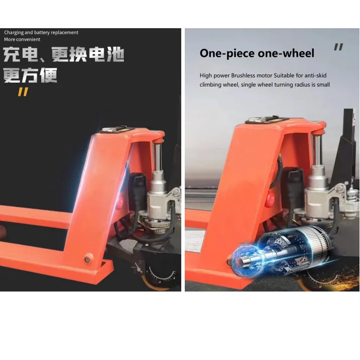 Electr pallet stacker forklift 2.0ton battery powered full electric pallet jack stacker motorized pallet jack