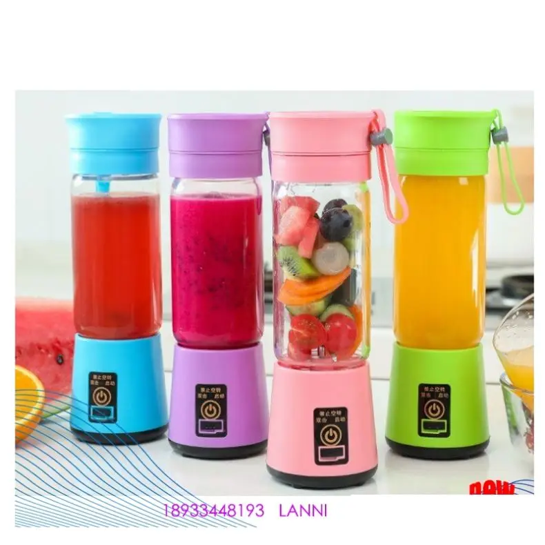 6 Blades Countertop Mini USB Kitchen Battery Portable Personal Hand Bottle Fruit Juicer Blender With CE