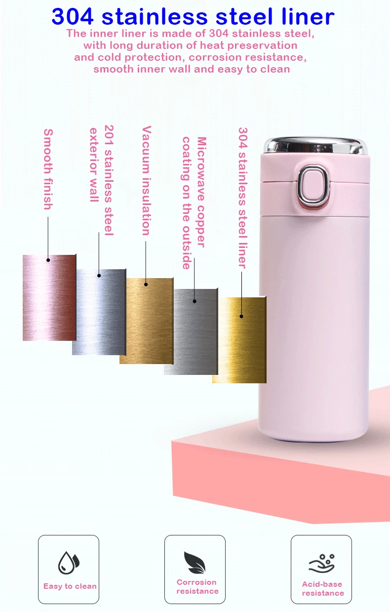 Intelligent Bottle Termos Digital Vacuum Flasks LED Temperature Display Stainless Steel Termo Smart Water Bottle Bottles