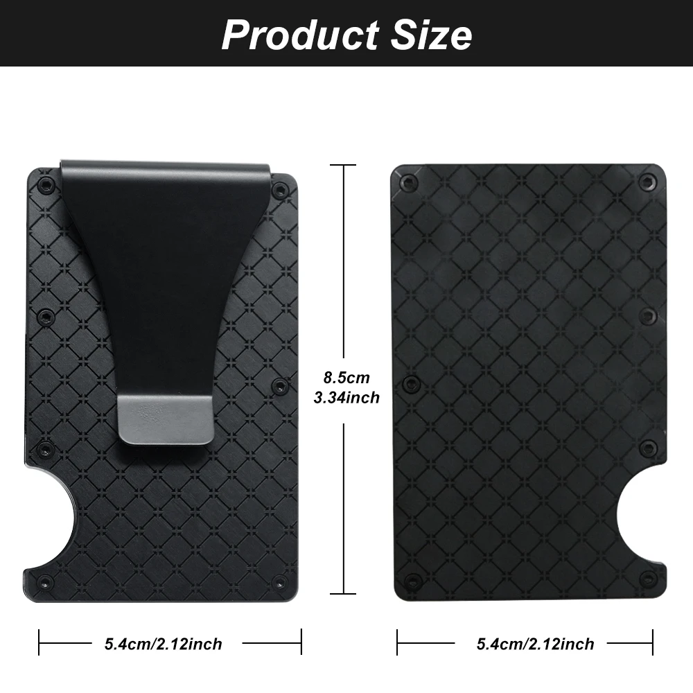 Индивидуальный Стильный тонкий алюминиевый металлический кошелек с зажимом для денег для мужчин, вмещает до 15 карт, RFID-блокировка, минималистичный держатель для карт, кошелек