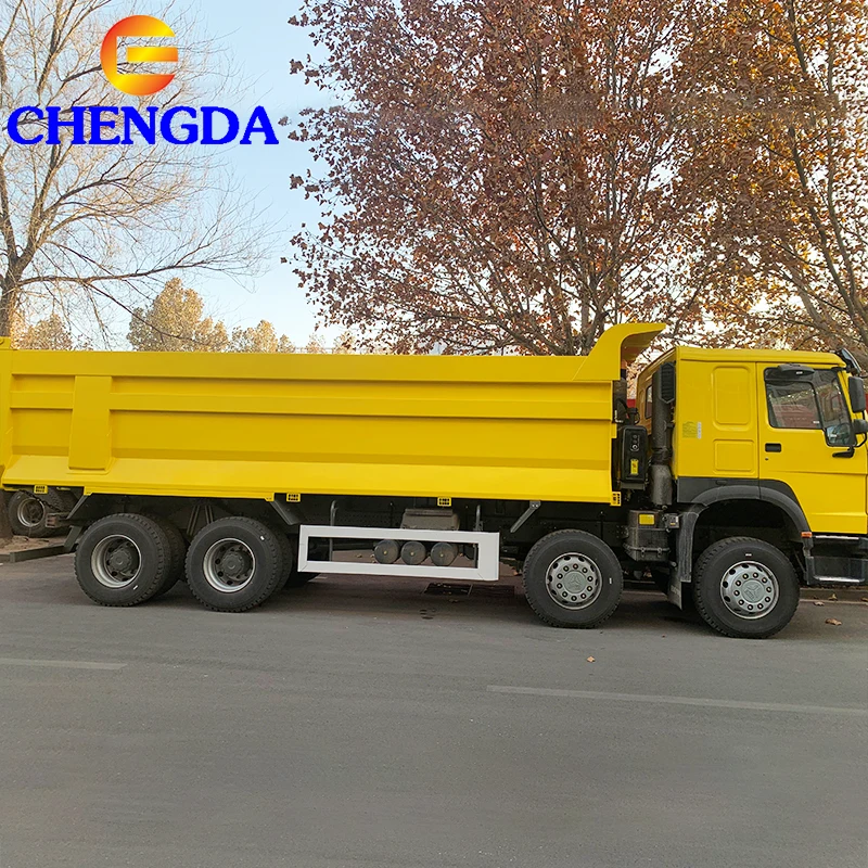 New Chinese 380Hp Howo Sinotruk Cummins Engine Heavy 8x4 Tipper Tipping Dump Truck 8*4 10 Wheels With Manual Transmission