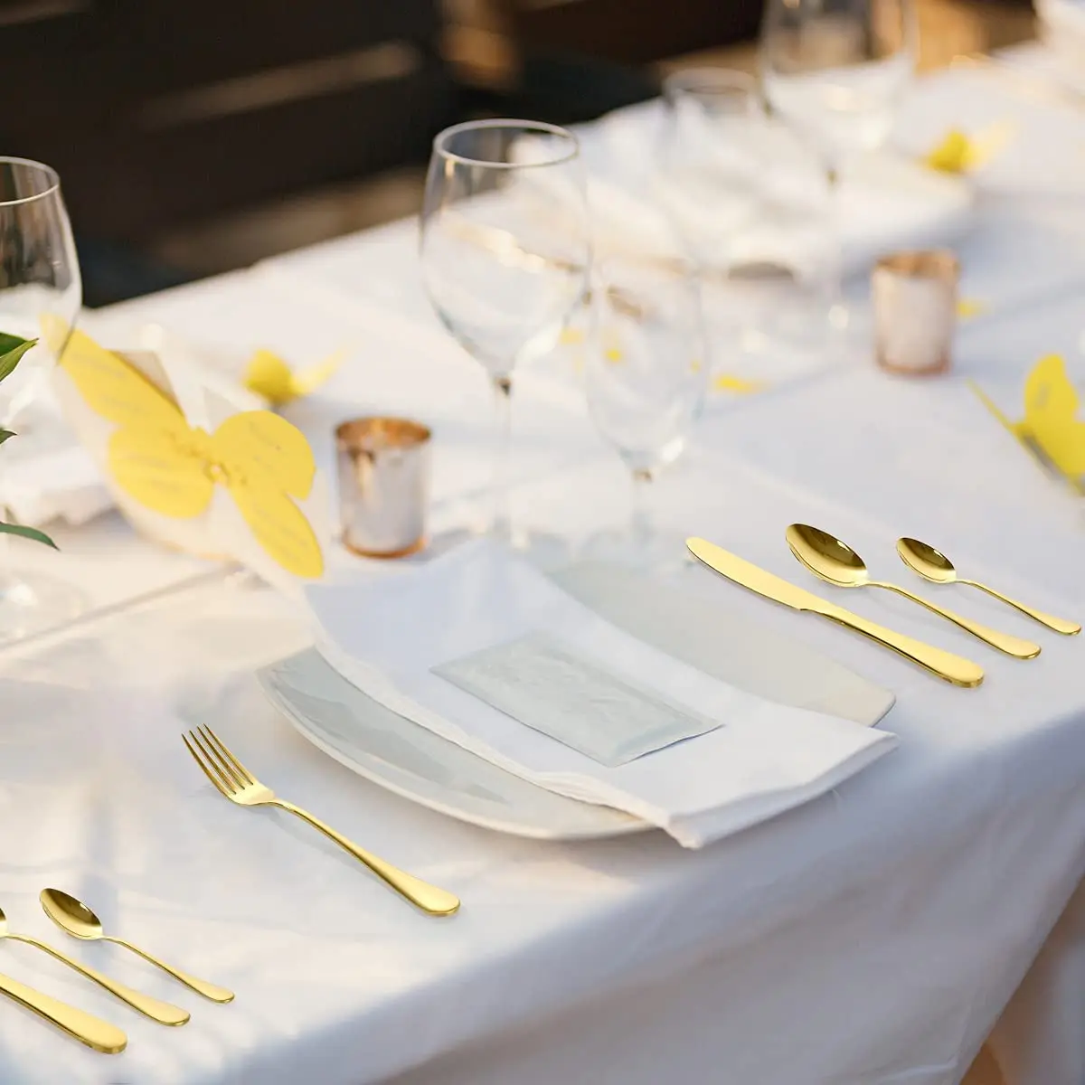 Набор столовых приборов из высококачественной нержавеющей стали, ложка, вилки и нож, посуда для вечеринки, свадебная посуда