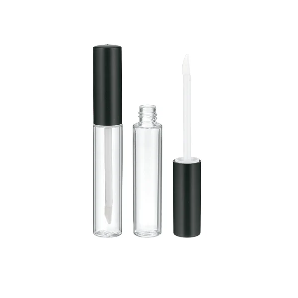 Round Lip Glaze Tube 10ml Custom logo Black Plastic Popular Wholesale Laura Mercier Lip GlossClear