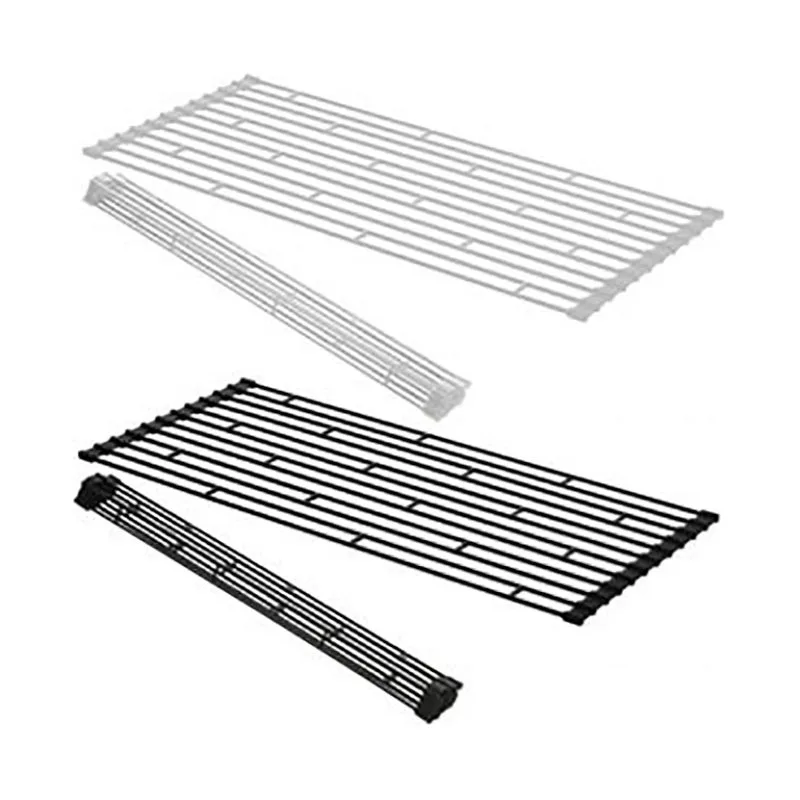 Wrought Iron Folding Sink Drain Rack for Kitchen Sink Drain Curtain Vegetable and Fruit Dishes Storage Rack