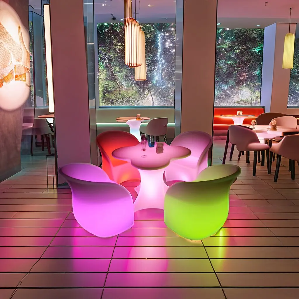 Art modern style Glowing LED bar chair LED arm chair for outdoor