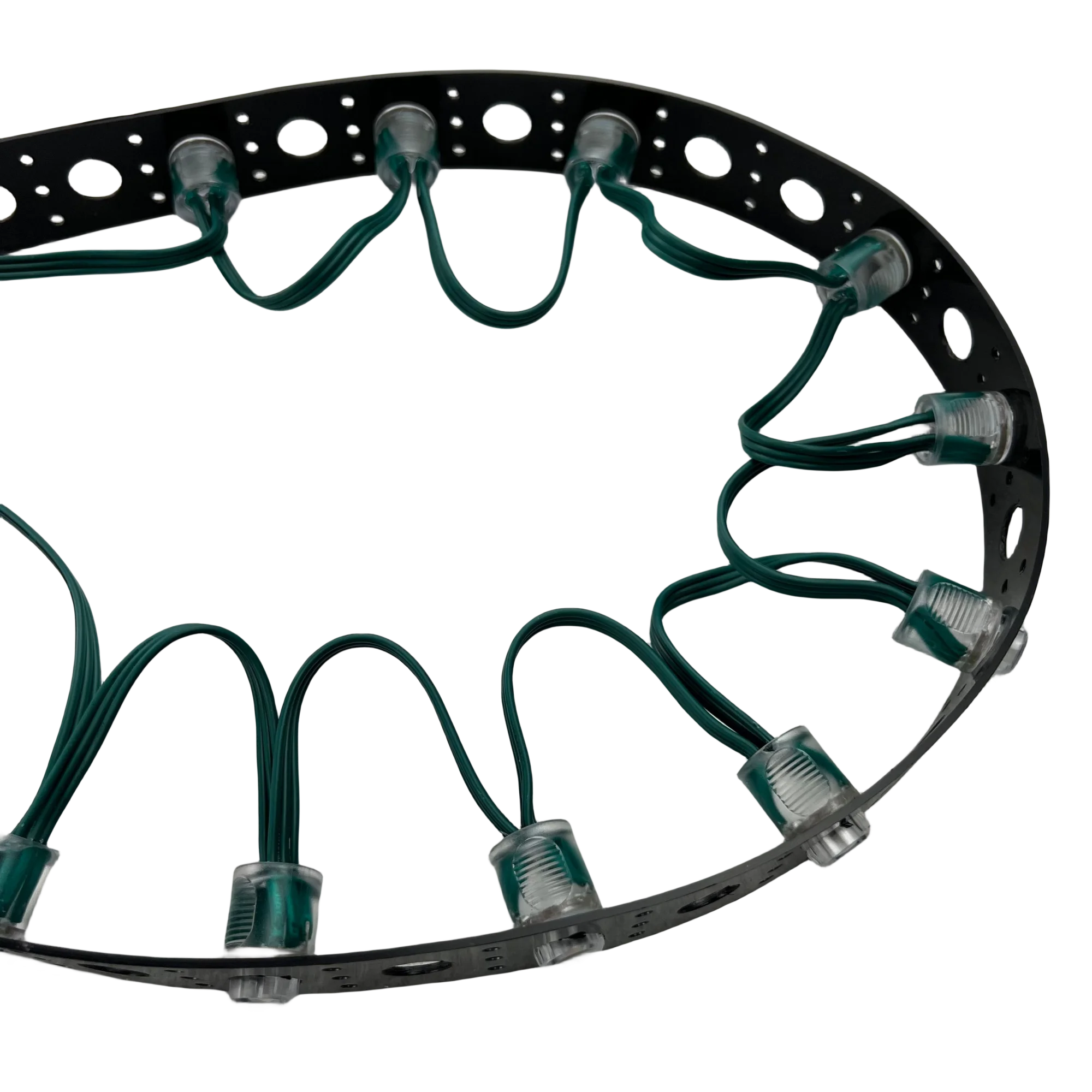 50 Pixels/String Addressable DC5V DC12V SK6812-RGBW(3000K) SMD Pixel Node Bullet 12mm Open Hole IP68 3Pin Green Wire