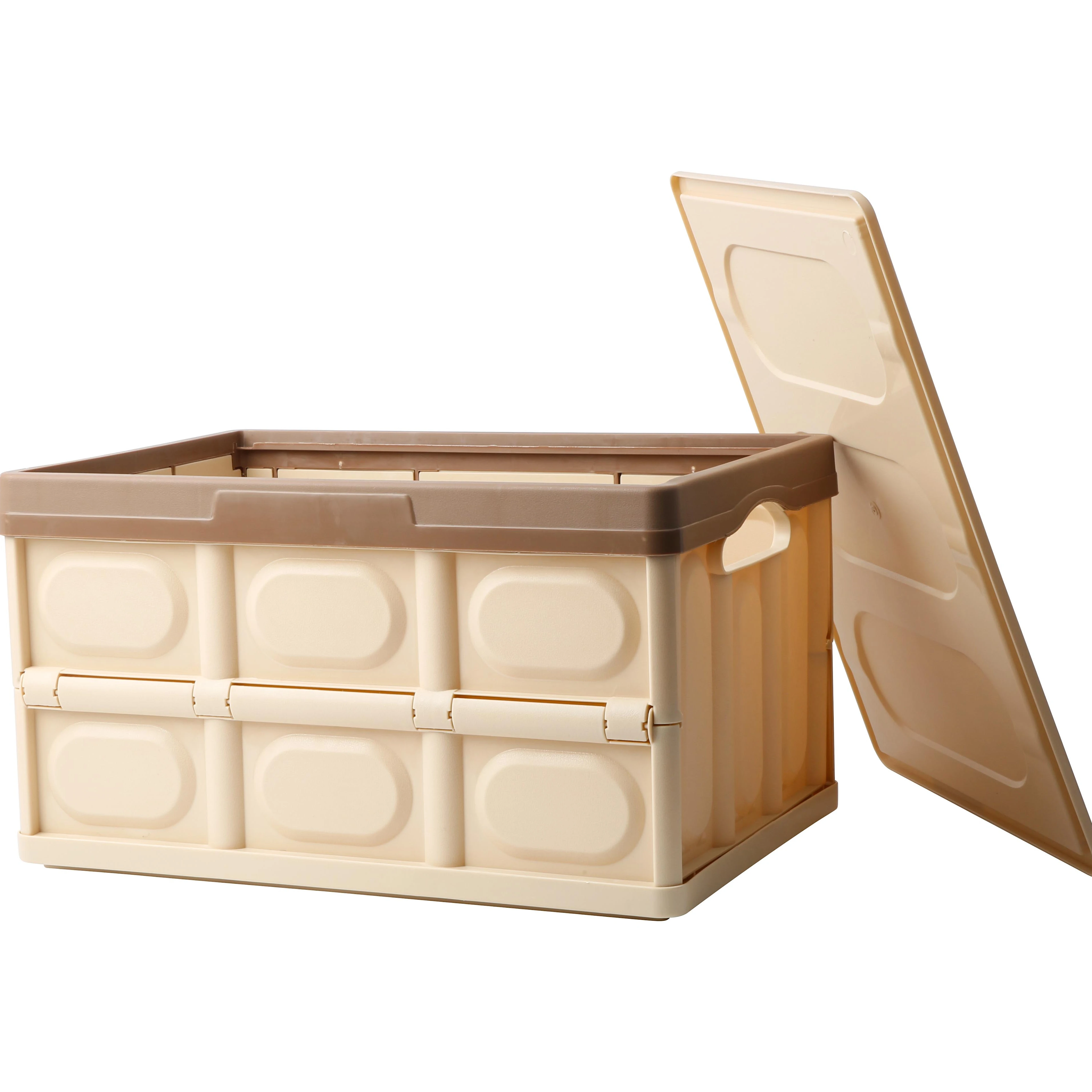 High Quality Desk Storage Plastic PP Foldable Basket Easy Storage Box with Lid