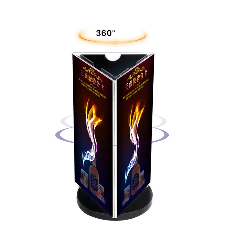 Ресторан вращающийся треугольник меню стенд акриловый стол держатель