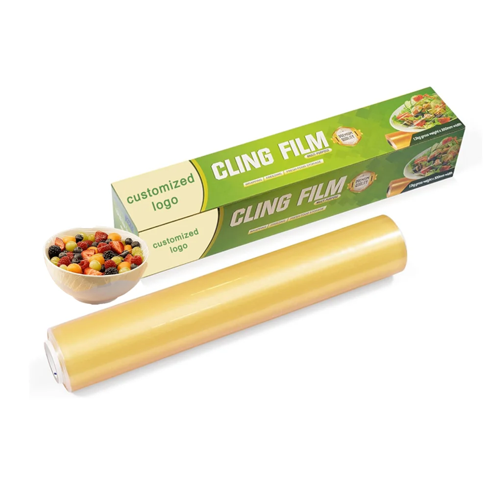 Customize Food Grade Pvc Film Food Package Plastic Wrap Pvc Cling Film For Restaurant Use