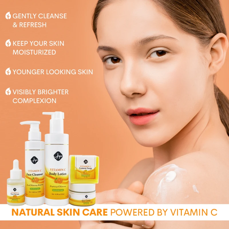 Private Label Vegan Whitening Skin Care Set Black Natural Skin Care Organic Facial Cosmetic Set for Skin Care