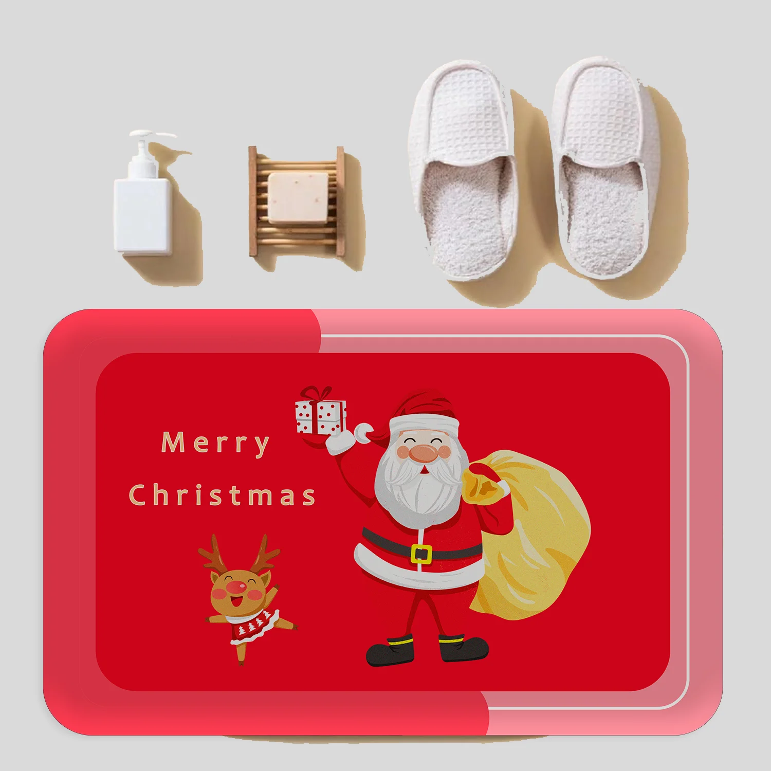 Christmas Carpet Brands Friendly Anti Non Slip Fast Absorbent Quick Dry Fast Fast Drying Floor Mat in the Bathroom