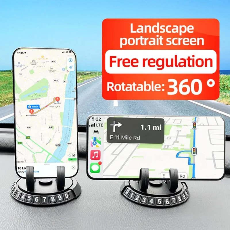 Universal Vertical Horizontal 360 Rotate Car Phone Mount Mobile Holder Car Phone Holder Dashboard Cell Phone Holder for Car
