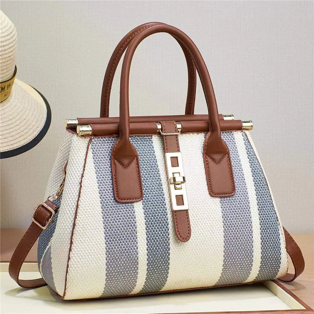 Hobo bag for women striped tote bag with zipper casual crossbody bags ladies shoulder handbags wholesale price