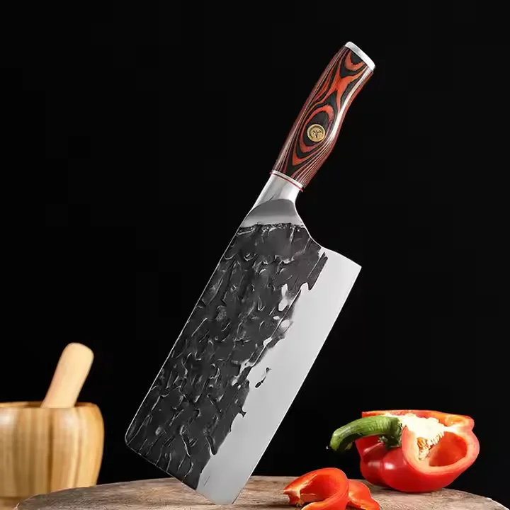 Handmade Full Tang Forged High-carbon Steel Wenge wood handle Kitchen Knives China Chef Cleaver Butcher knife