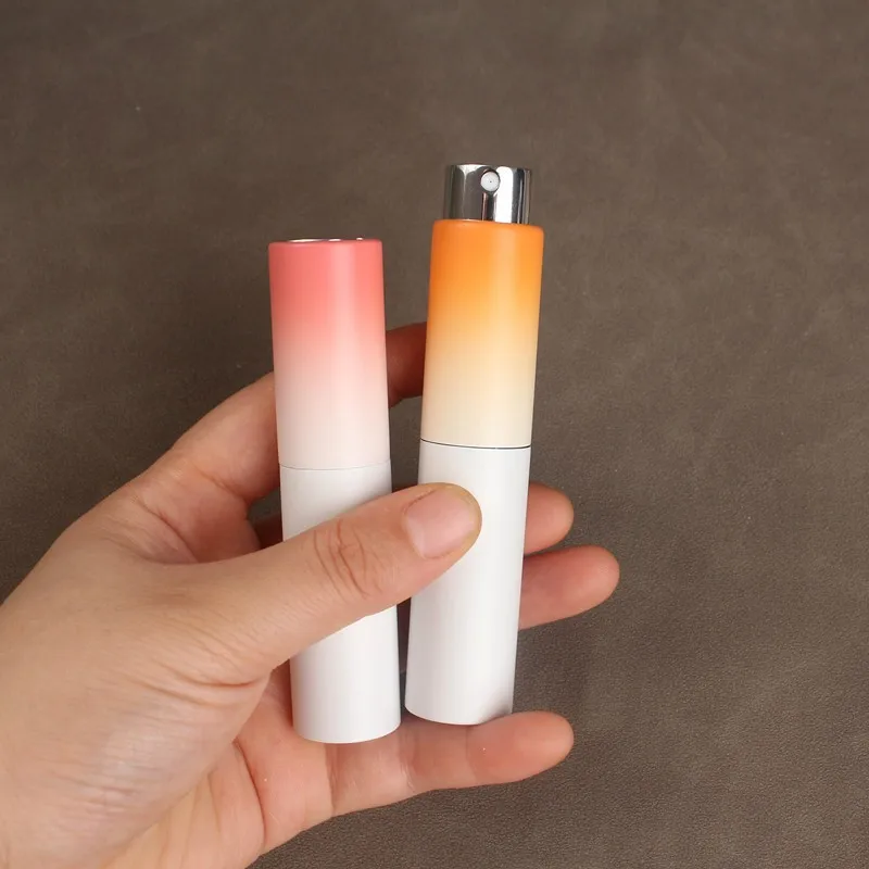 High quality Color gradient 10ml aluminum enclosure empty perfume refillable spray bottle