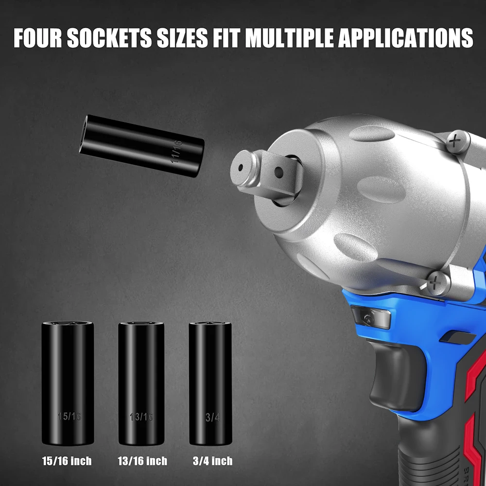 Hehui Customized 20V Air Impact Wrench Cordless Max Torque 600Nm Brushless Impact Wrench