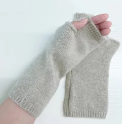 cozy and comfortable fabric fashion decorate warm long styles knitting cashmere gloves mitt for women ladies