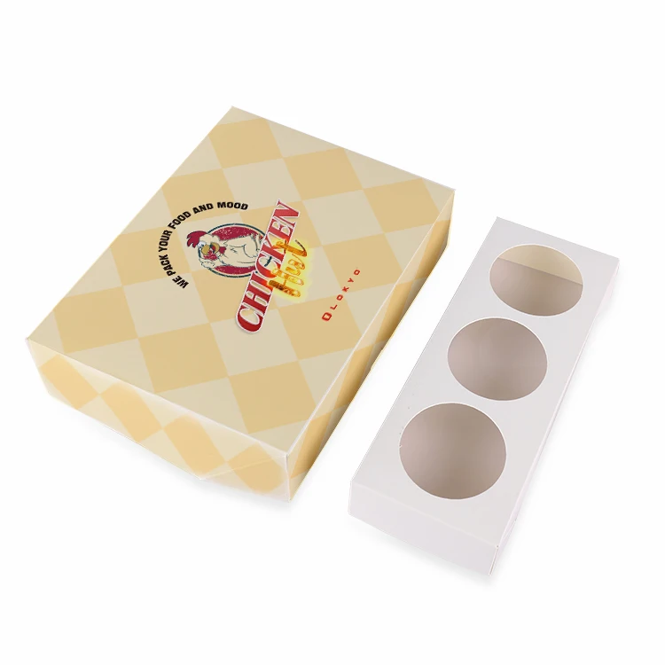 LOKYO custom logo takeaway to go fried chicken snack box food paper carrier box with tray
