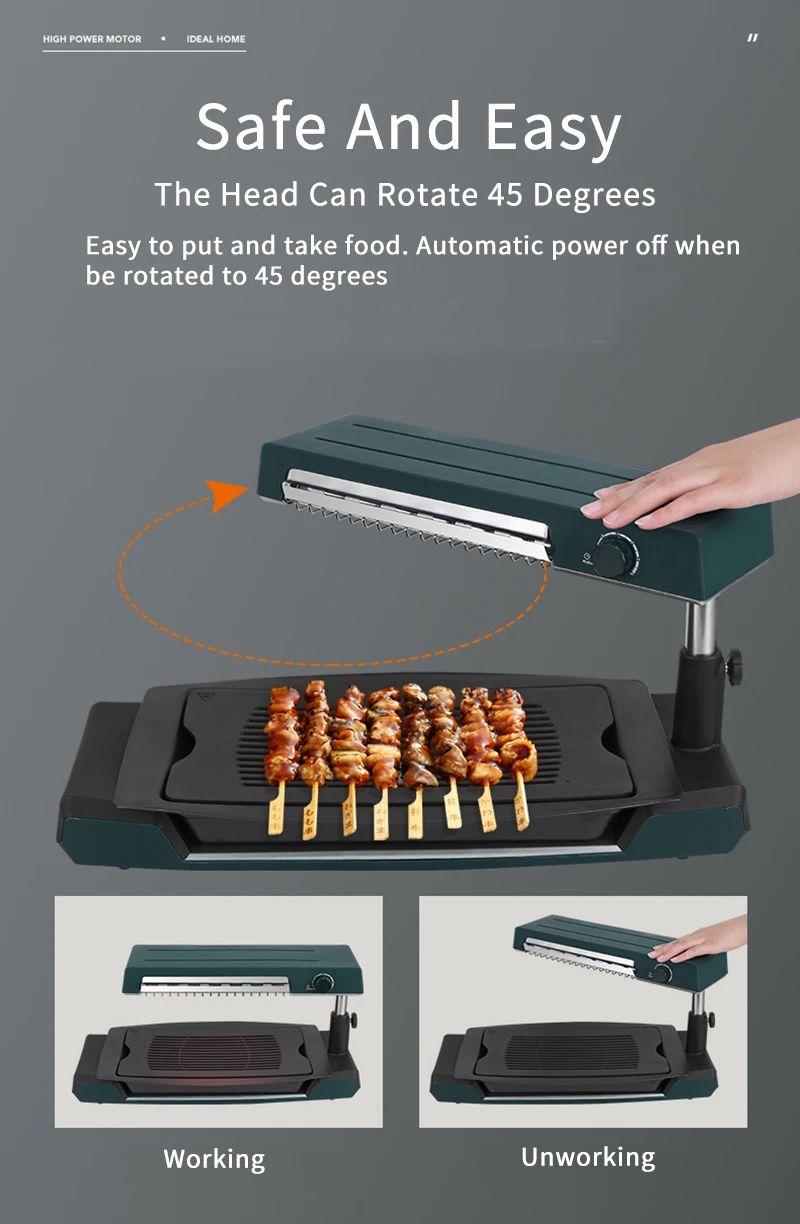 1300W 220V Smokeless Electrical Grill Indoor Infrared Barbecue Grill Non-stick Electric Grill for Household