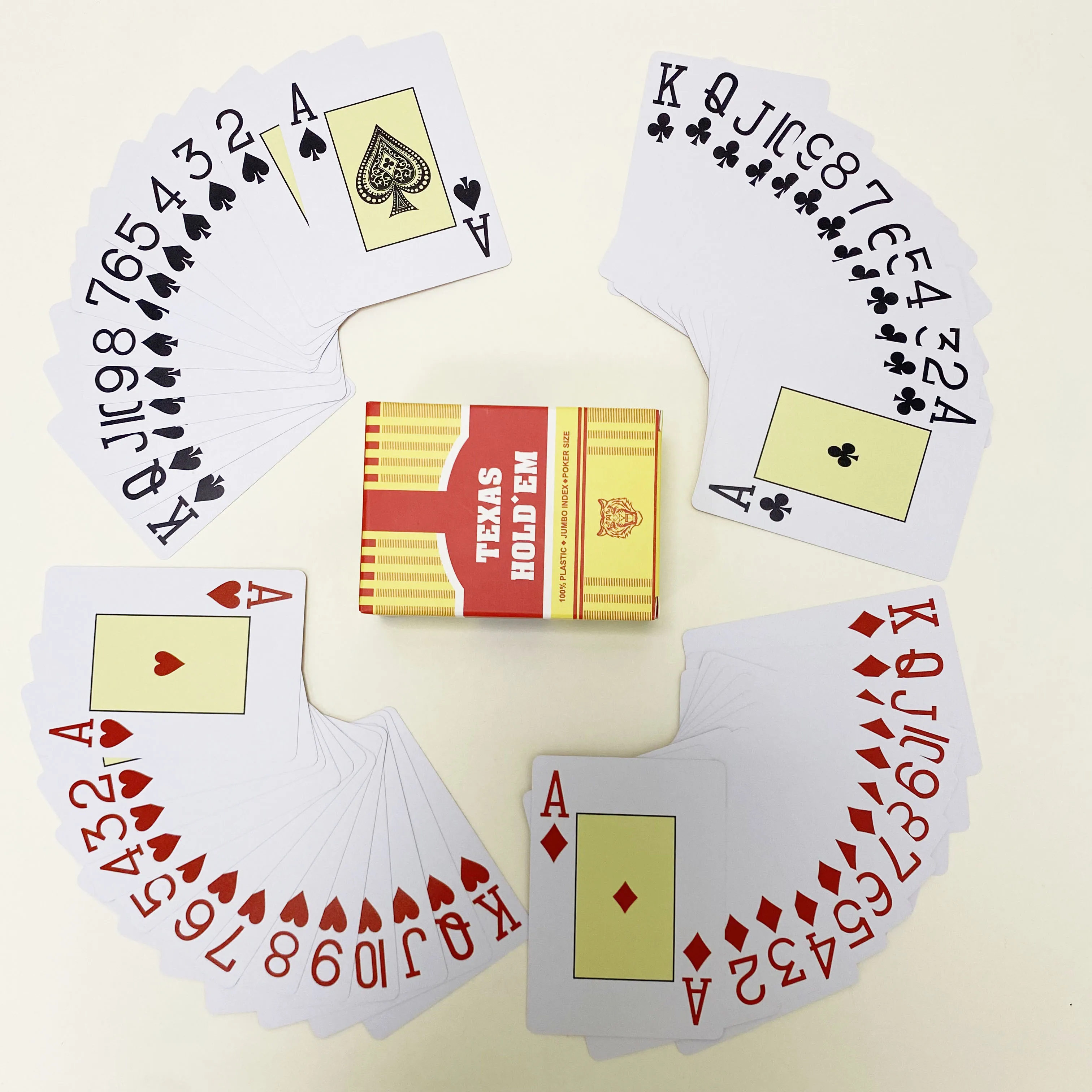 USA Texas 63x88mm Jumbo custom logo Plastic poker custom plastic pvc playing cards printing