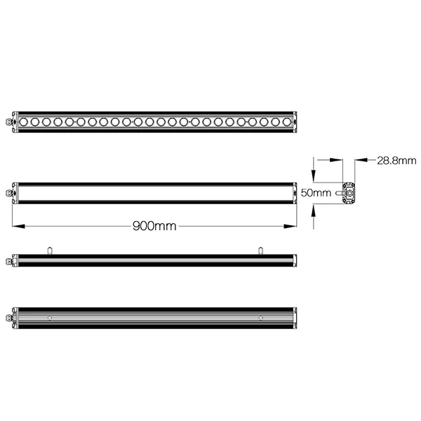 top sale aluminum shell waterproof 0.9m led grow light bar