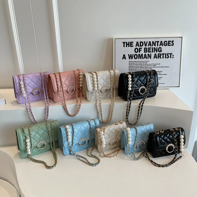 White Shoulder Messenger Bag Fashionable Women S Pearl Chain Bag For Summer